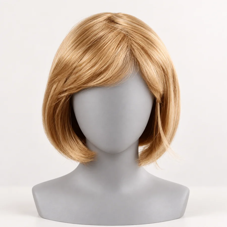 (image for) Golden Blonde Side-Fringe Synthetic Bob